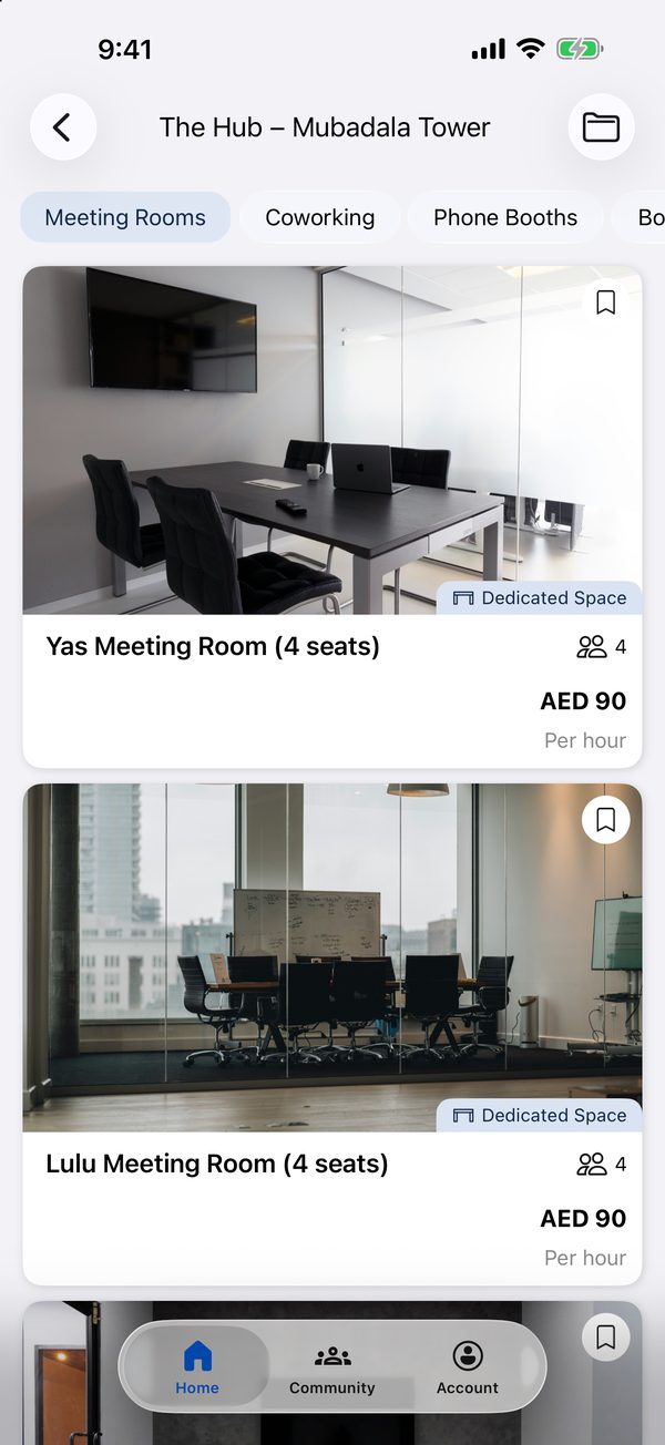Spaces and bookings